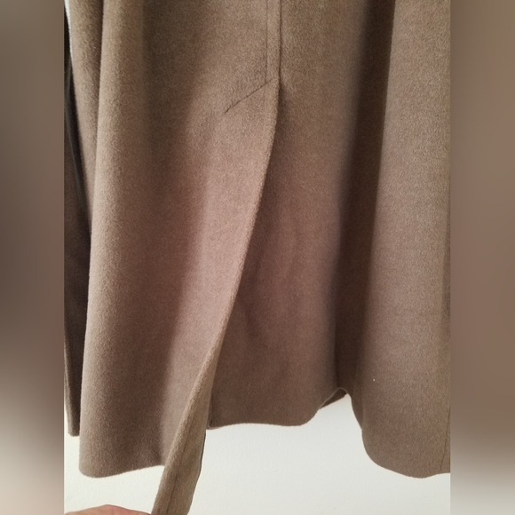 NWOT ASOS DESIGN Top Collar Boyfriend Belted Coat Mushroom Size Med - Picture 10 of 16